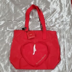 Pink Victoria's Secret Red Heart Tote